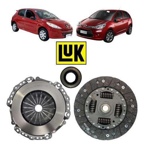 Kit Embreagem Peugeot 206 207 Citroen C3 1.4 8v 1.6 16v Luk